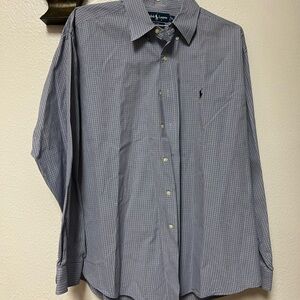 Ralph Lauren Men's Navy Plaid Button Down Shirt